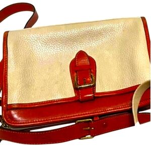 Vintage Liz Claiborne Cream & Tan Leather Classic Bag